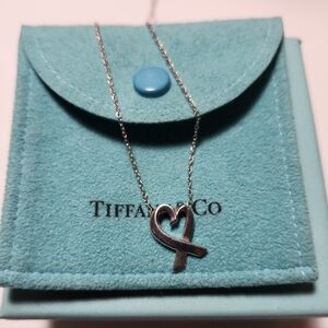 Tiffany & Co. 925 Sterling Silver Paloma Picasso Loving Heart Necklace